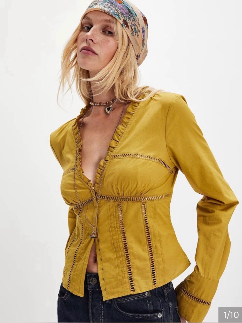 Free People Frankie Corset Long Sleeve Top. NWT. Lemon party